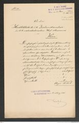 k.k. naturhistorisches Hofmuseum, Intendanzakten 1885-1896 (Hauer), Aktenzahl Z.186/1891, Seite 1
